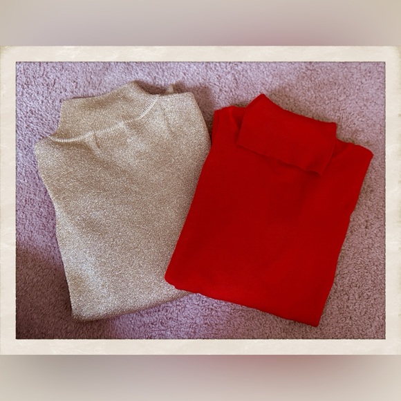 1990’s Caché Gold Lurex Turtleneck Pullover Sweater, Medium - Picture 6 of 6